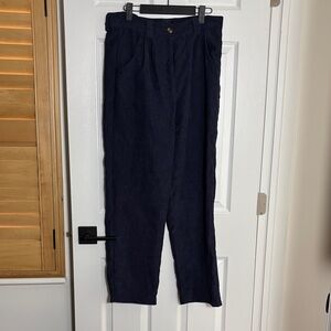 HALARA Women's Navy Wide Leg Corduroy Pants